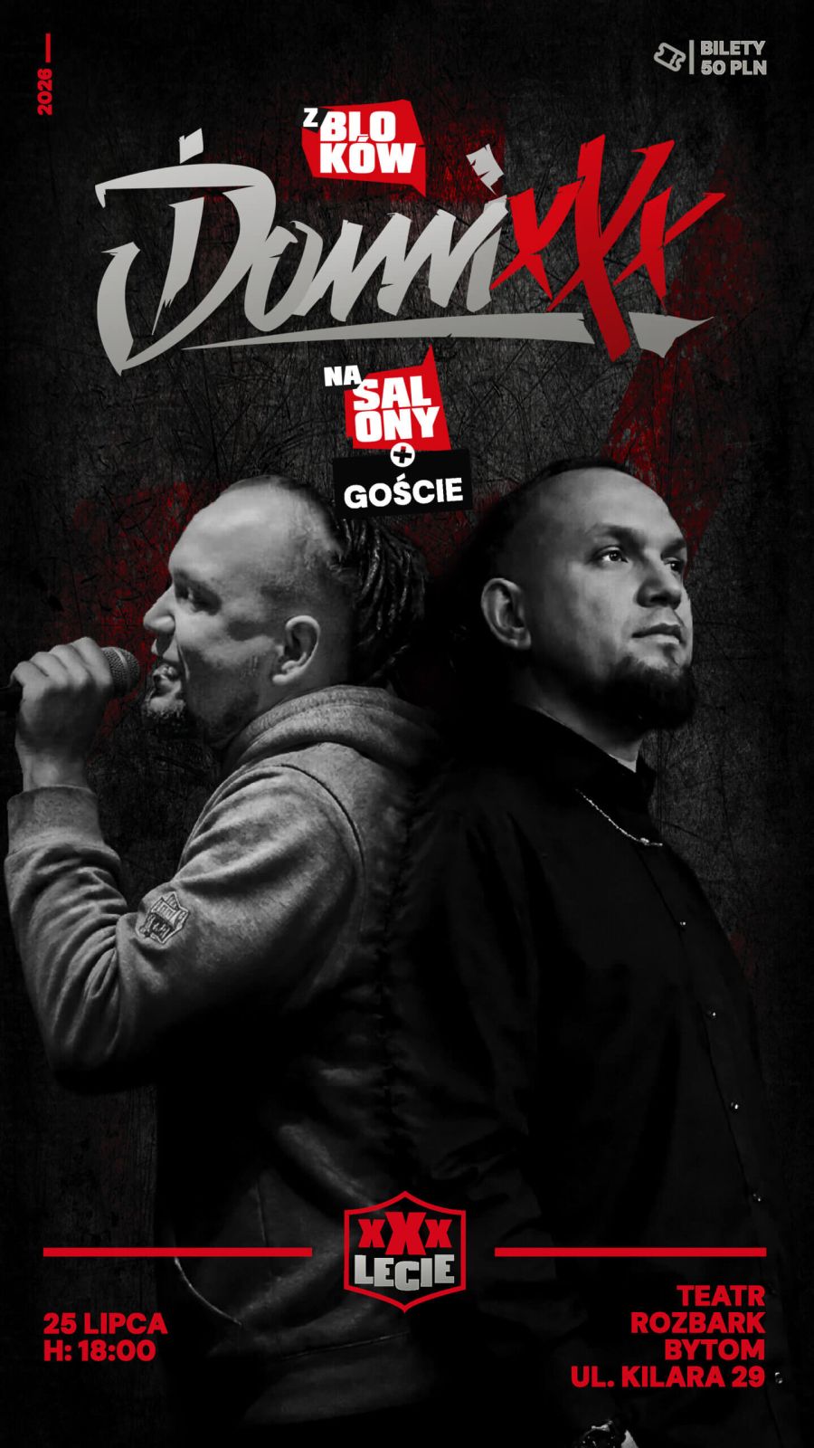 Plakat zapowiadający koncert urodzinowy DomiXa