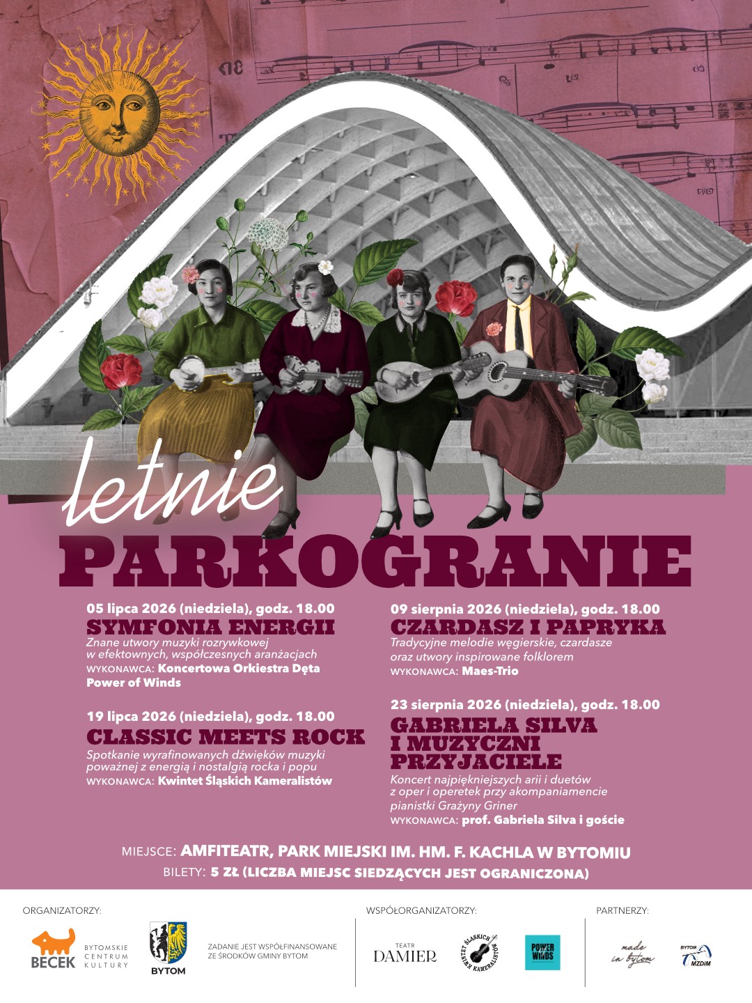 Plakat zapowiadający Letnie Parkogranie w Parku Kachla