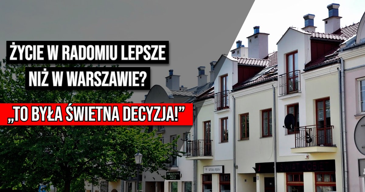 Jedno krótkie pytanie opublikowane na facebookowej grupie wywołało dziesiątki odpowiedzi. Osoba zastanawiająca się nad przeprowadzką z okolic Warszawy do Radomia otrzymała przede wszystkim pozytywne rekomendacje. Internauci zgodnie wskazywali na niższe koszty życia, spokojniejszą atmosferę i wygodne połączenia ze stolicą.