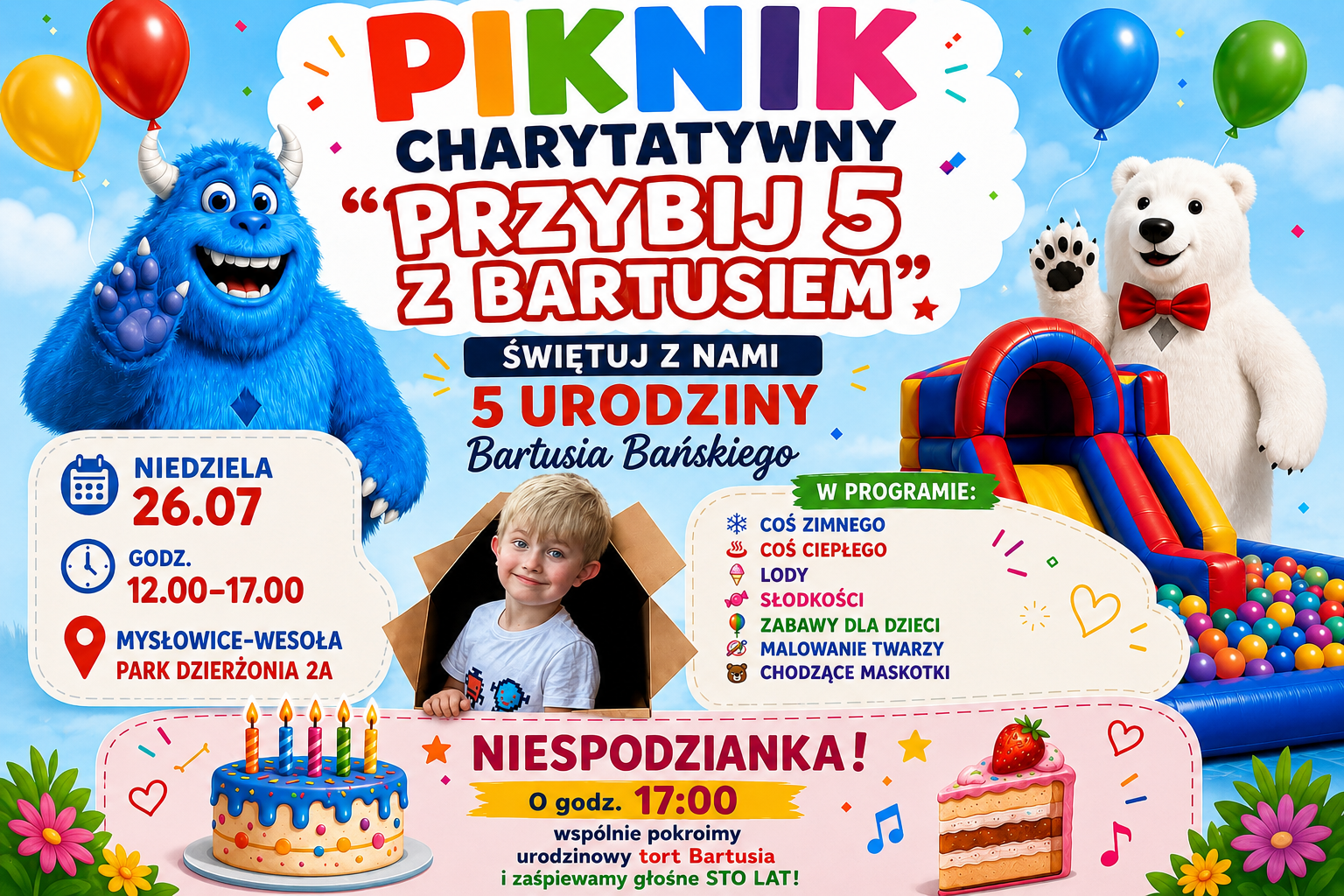 Przybij piątkę z Bartusiem! Charytatywny piknik już w niedzielę