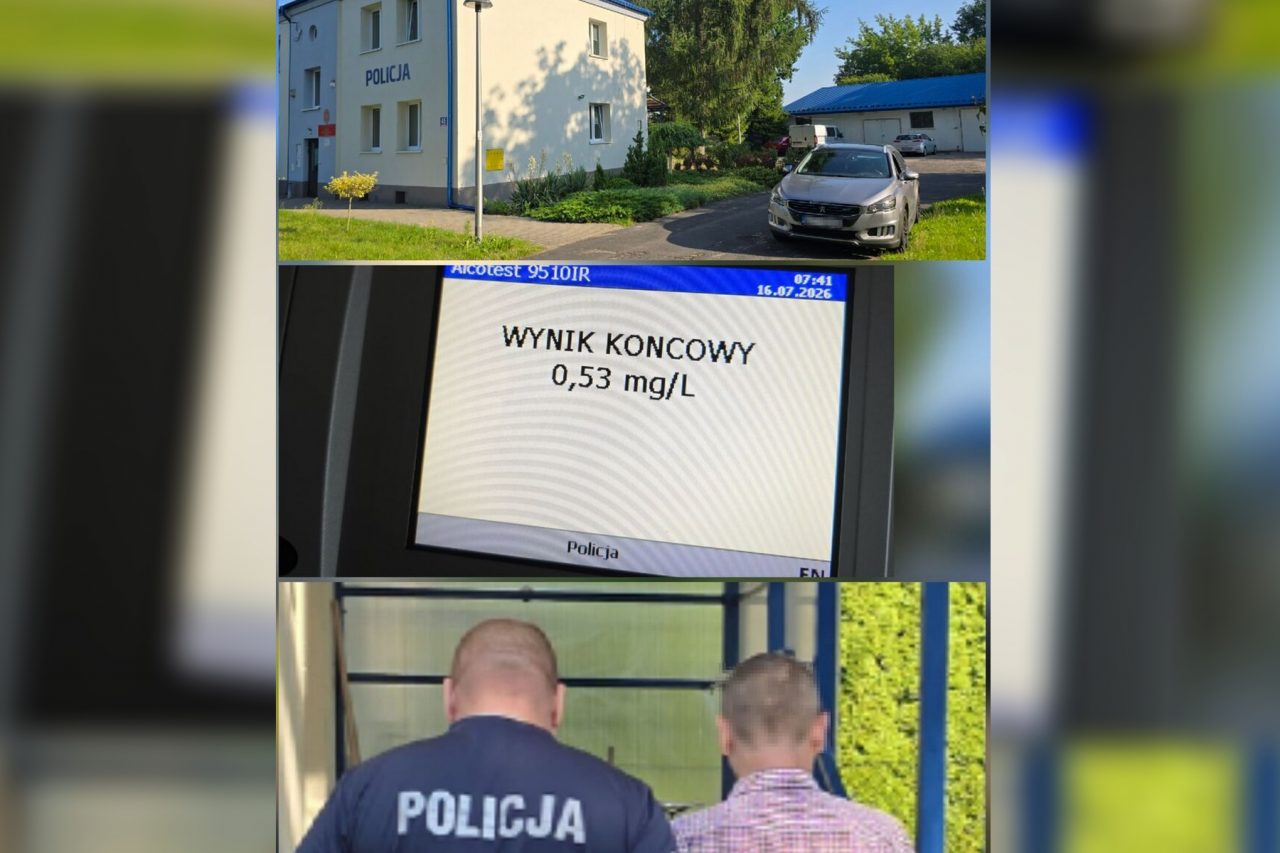 Przyjechał na policyjny dozór i chciał odjechać autem. Miał promil alkoholu