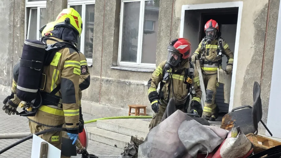Pożar w piwnicy wydziału