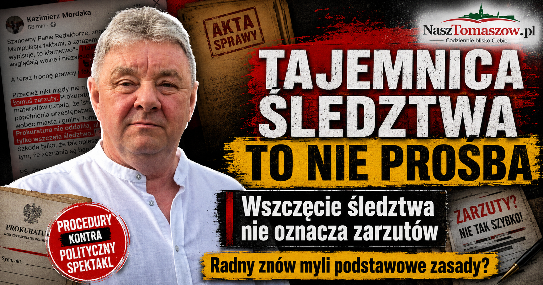 Radny Mordaka znowu myli prokuraturę z politycznym megafonem