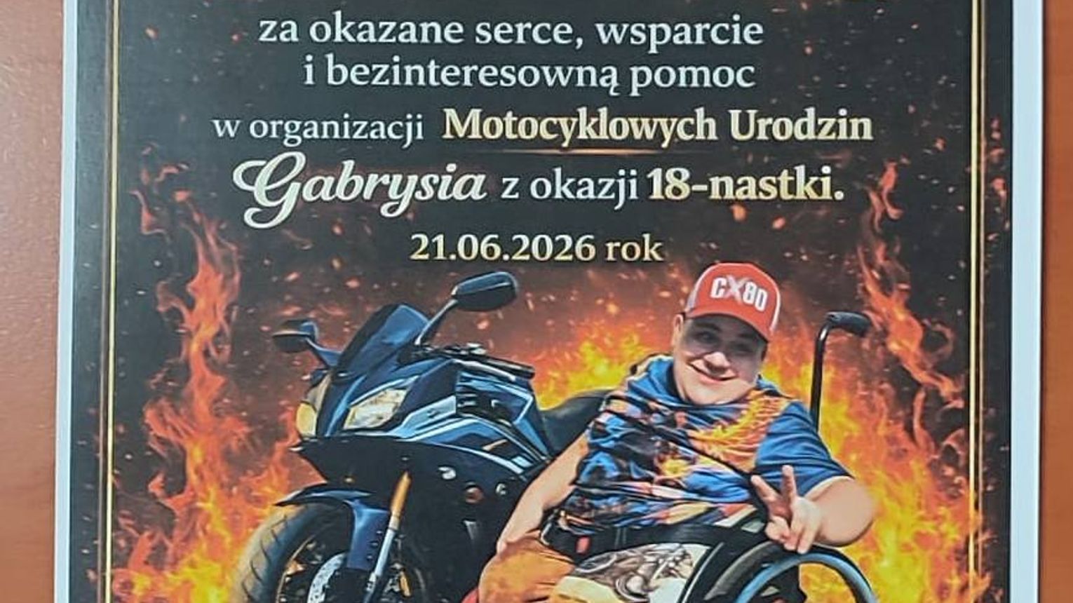 Radziejowscy policjanci z podziękowaniami za wsparcie „Motocyklowych Urodzin Gabrysia”