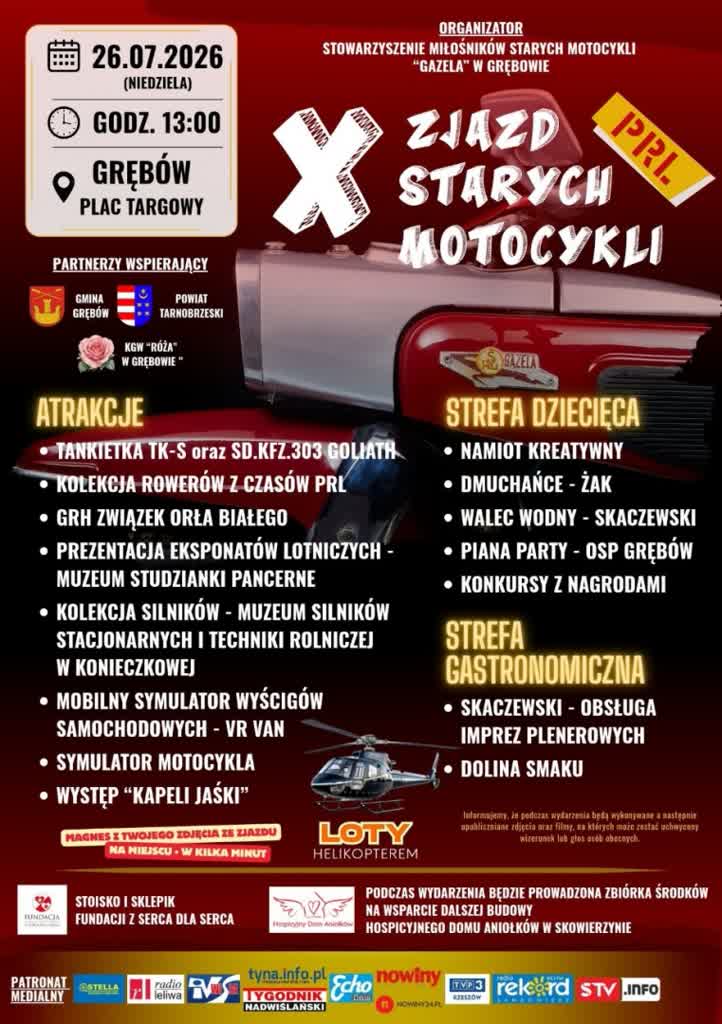 Read article: Grębów. Będą Junaki, SHL-ki i motorynki. X Zjazd Starych Motocykli