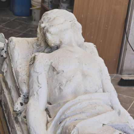 Figura Chrystusa została zniszczona prawdopodobnie podczas powodzi