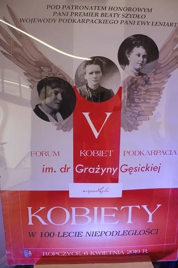 Ropczyce – (10.04.2019r) – „V Forum Kobiet Podkarpacia im. dr Grażyny Gęsickiej”