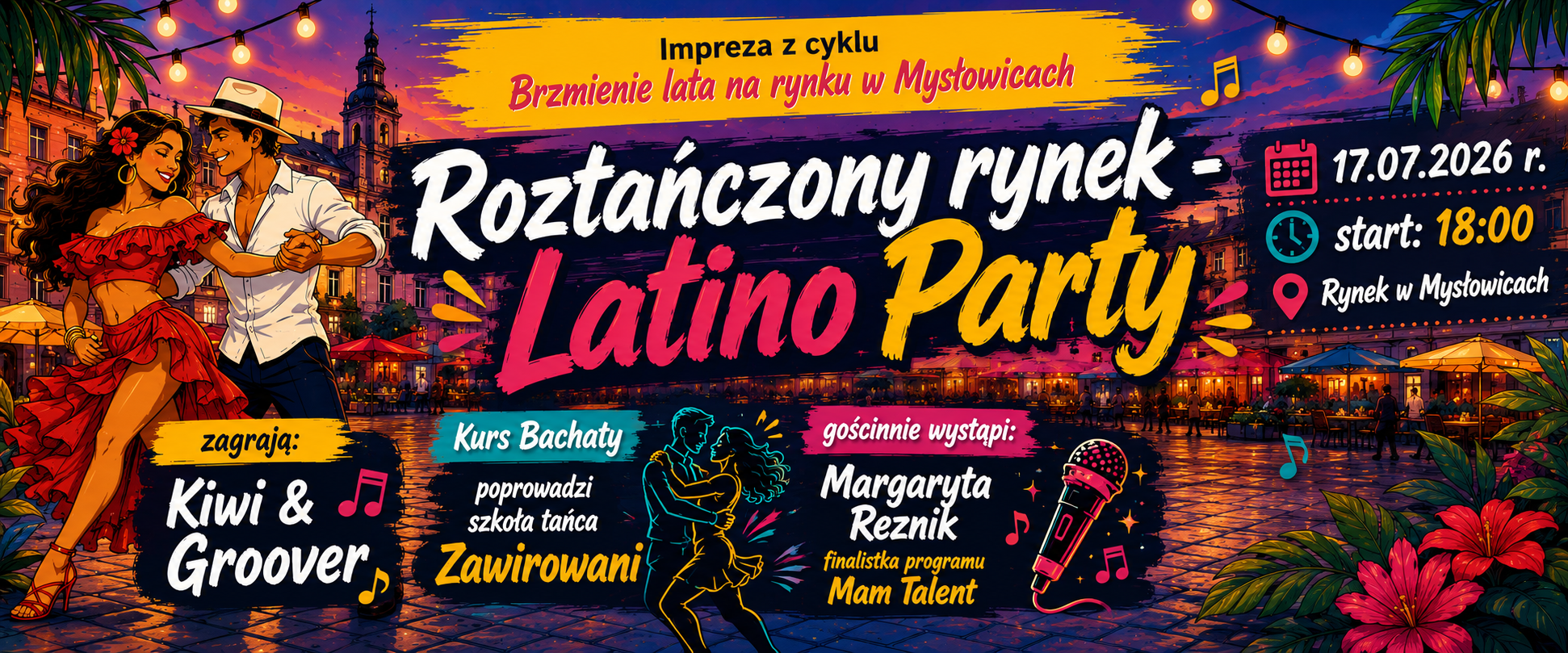 Roztańczony Rynek w Mysłowicach. Latino Party już w piątek – taniec, muzyka i pokaz finalistki „Mam Talent”!
