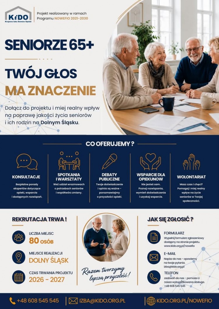 Rusza projekt wsparcia seniorów i ich rodzin. Trwa rekrutacja uczestników