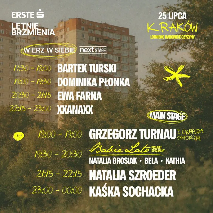 "erste Letnie Brzmienia Kraków 2026 line up"