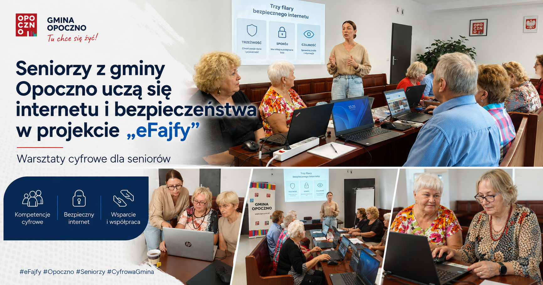 Seniorzy z gminy Opoczno uczą się internetu i bezpieczeństwa w projekcie „eFajfy”