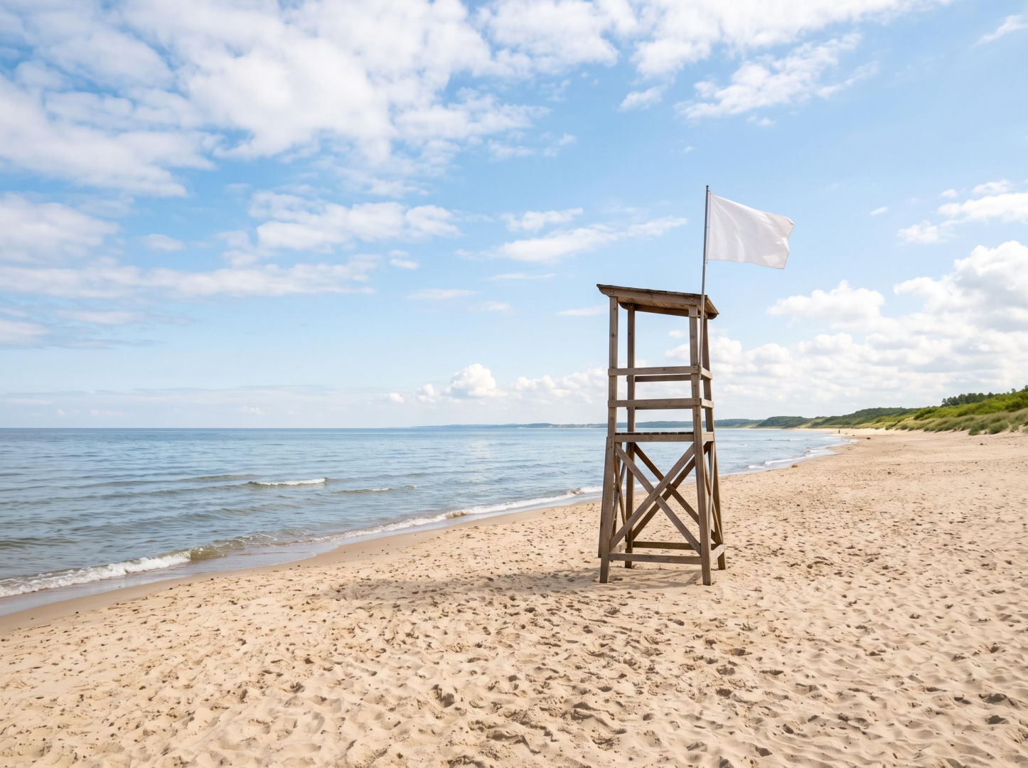 Sinice Chałupy. Czy w Chałupach można się kąpać 03.08? Flaga, warunki pogodowe