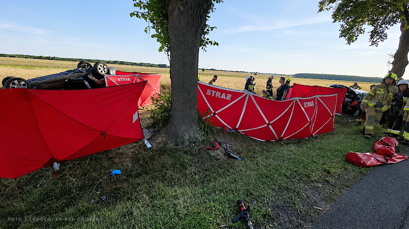 Śmiertelny wypadek na DK74 w Wójcinie. Nie żyje dwoje dzieci