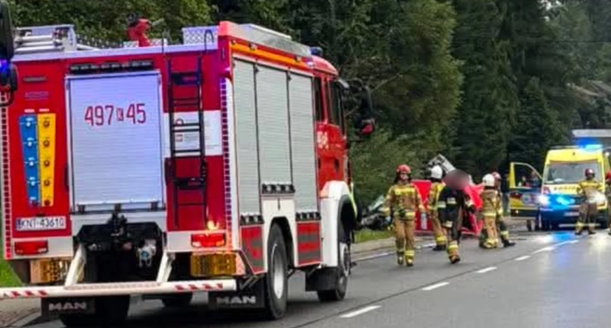 Śmiertelny wypadek w Krośnicy. Droga wojewódzka nr 969 była całkowicie