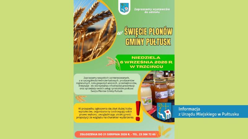 Święto Plonów Gminy Pułtusk – zaproszenie dla wystawców