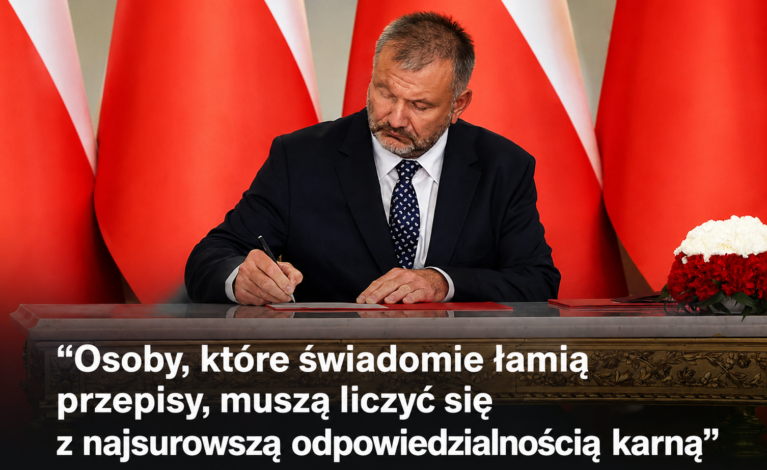 Szef MS o skazaniu Ł. Żaka: osoby, które świadomie łamią przepisy, muszą liczyć się z najsurowszą karą