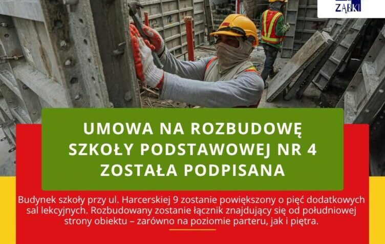 Szkoła Podstawowa nr 4 w Ząbkach zyska pięć nowych sal lekcyjnych