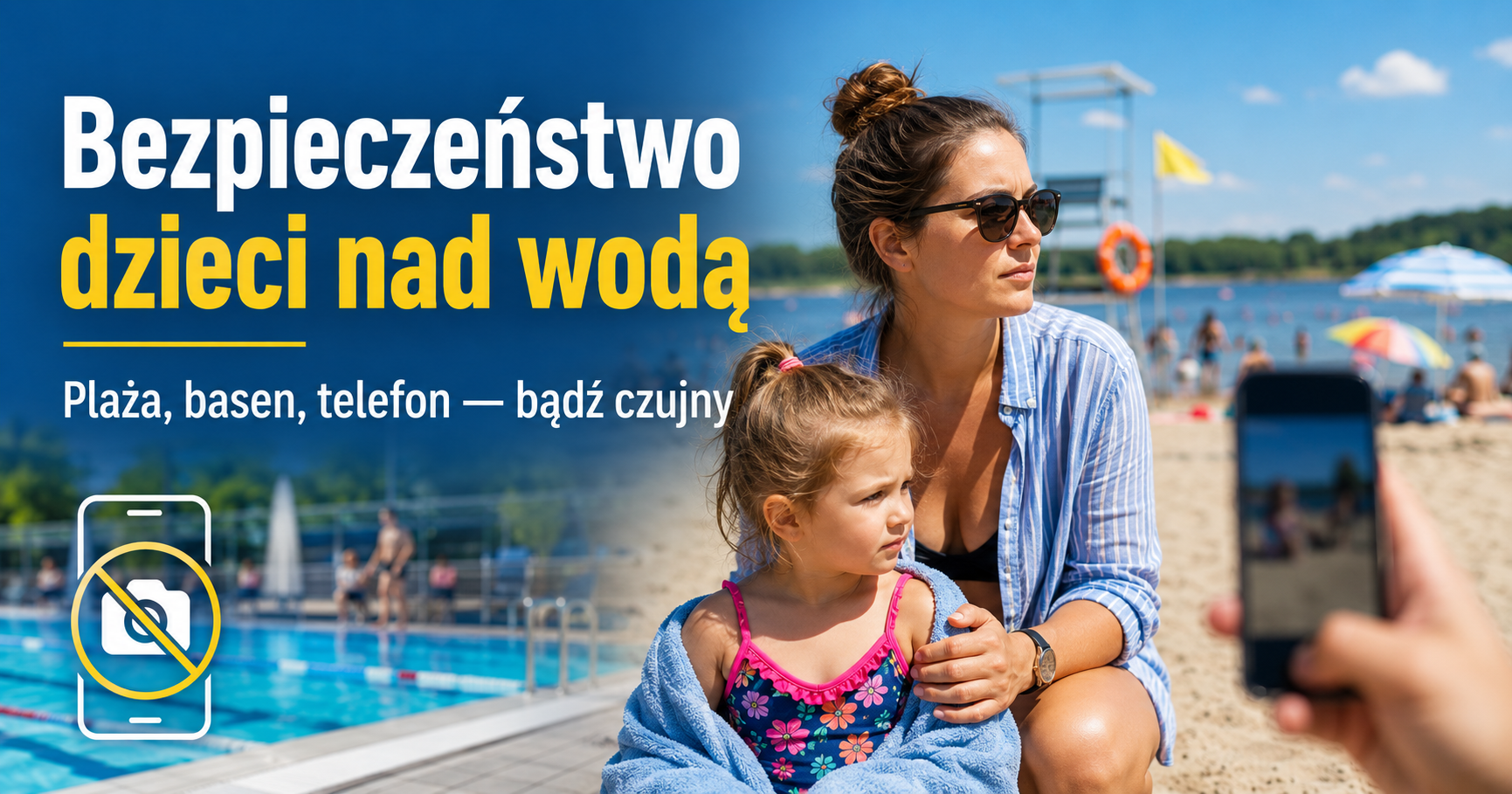 Telefon na plaży, dziecko w kadrze. Ekspertka ostrzega, a Tomaszów ma własną historię pytań bez odpowiedzi