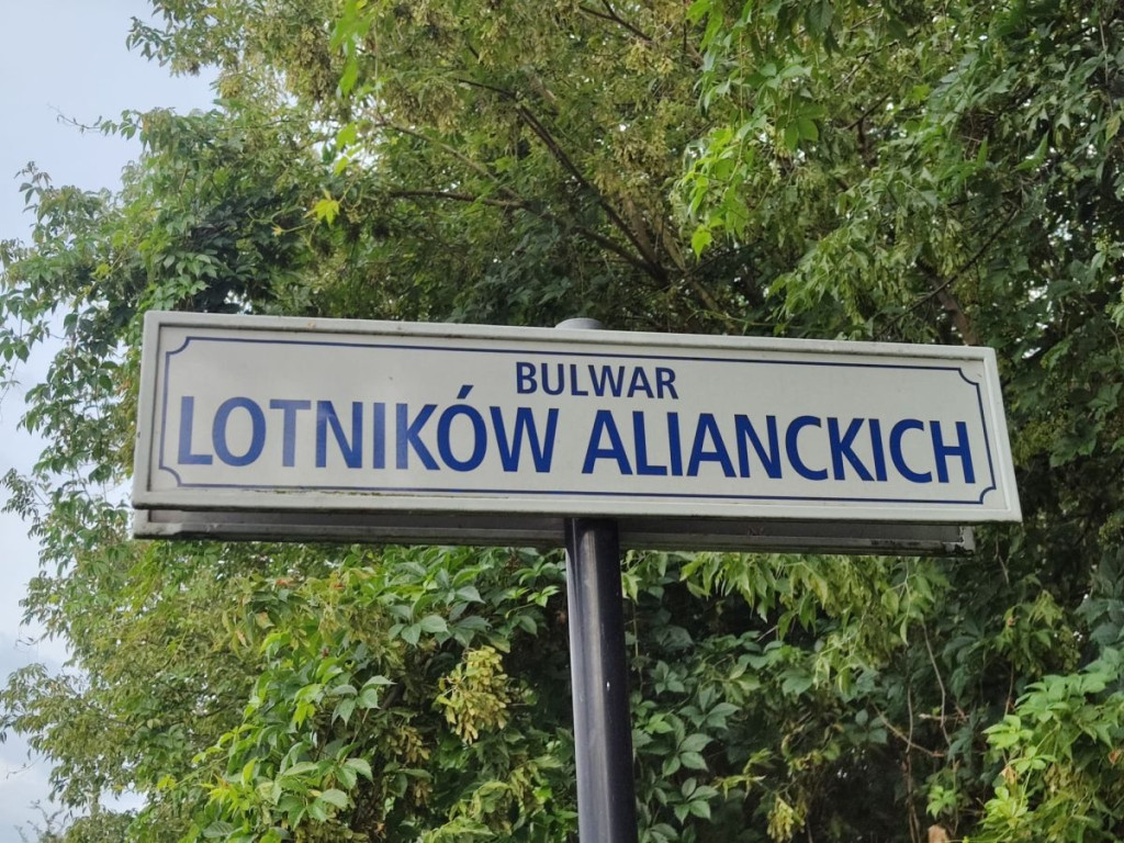 "Pomnik samolot na Bulwarach Lotników Alianckich"