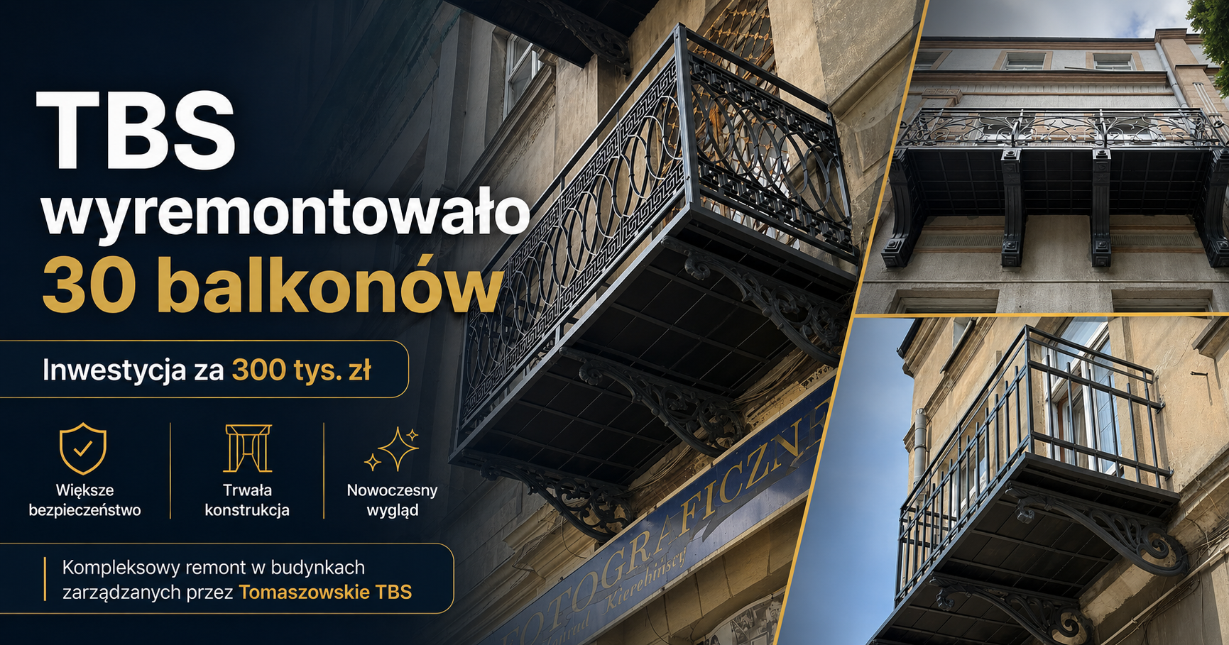 Tomaszowskie TBS wyremontowało 30 balkonów. Inwestycja kosztowała 300 tysięcy złotych