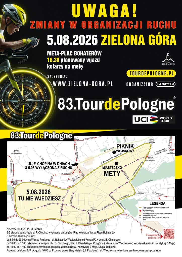 Tour de Pologne. W Zielonej Górze także wyścig dziecięcy i miasteczko kibica