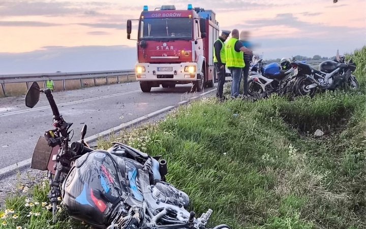 Tragiczny wypadek motocyklisty na drodze wojewódzkiej nr 395. Nie żyje 38-letni mężczyzna