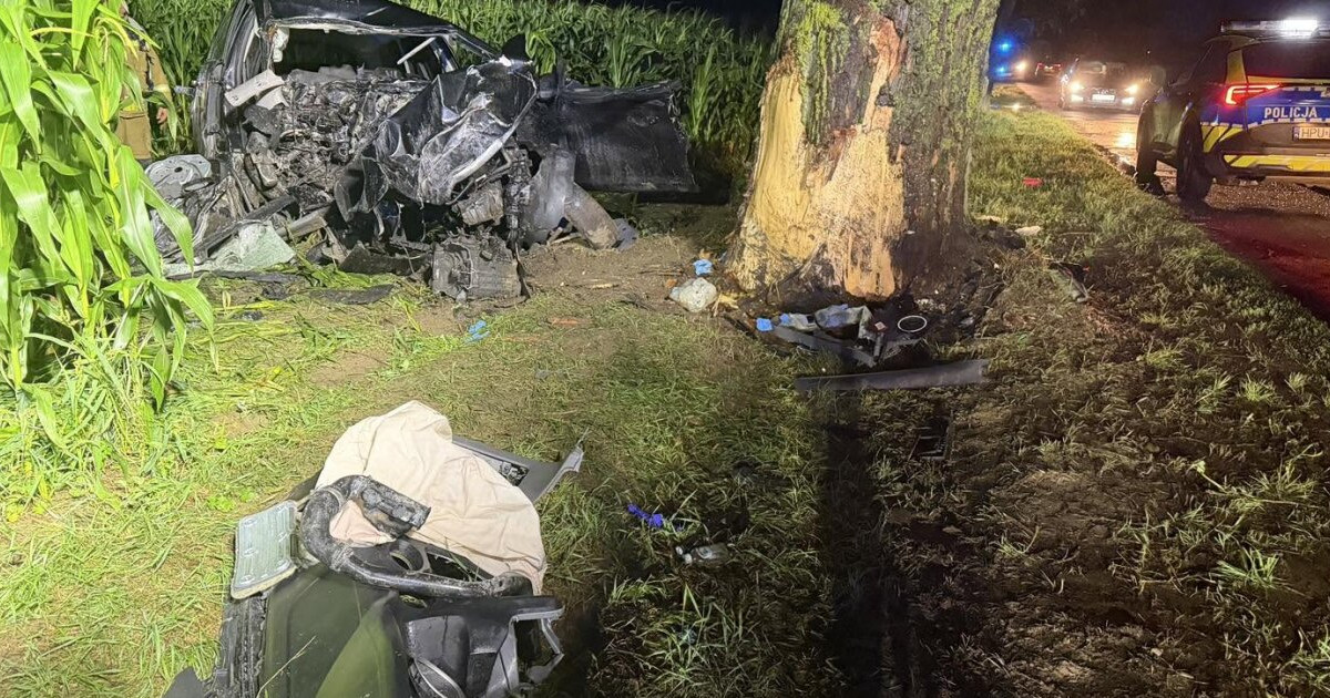 Tragiczny wypadek na trasie Tłukomy (gm. Wysoka) - Wiktorówko (gm. Łobżenica)