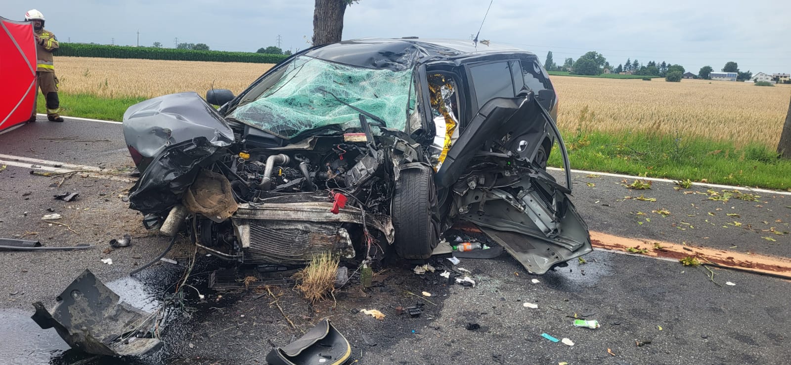 Tragiczny wypadek na trasie Wronki-Sieraków, nie żyje młody mężczyzna