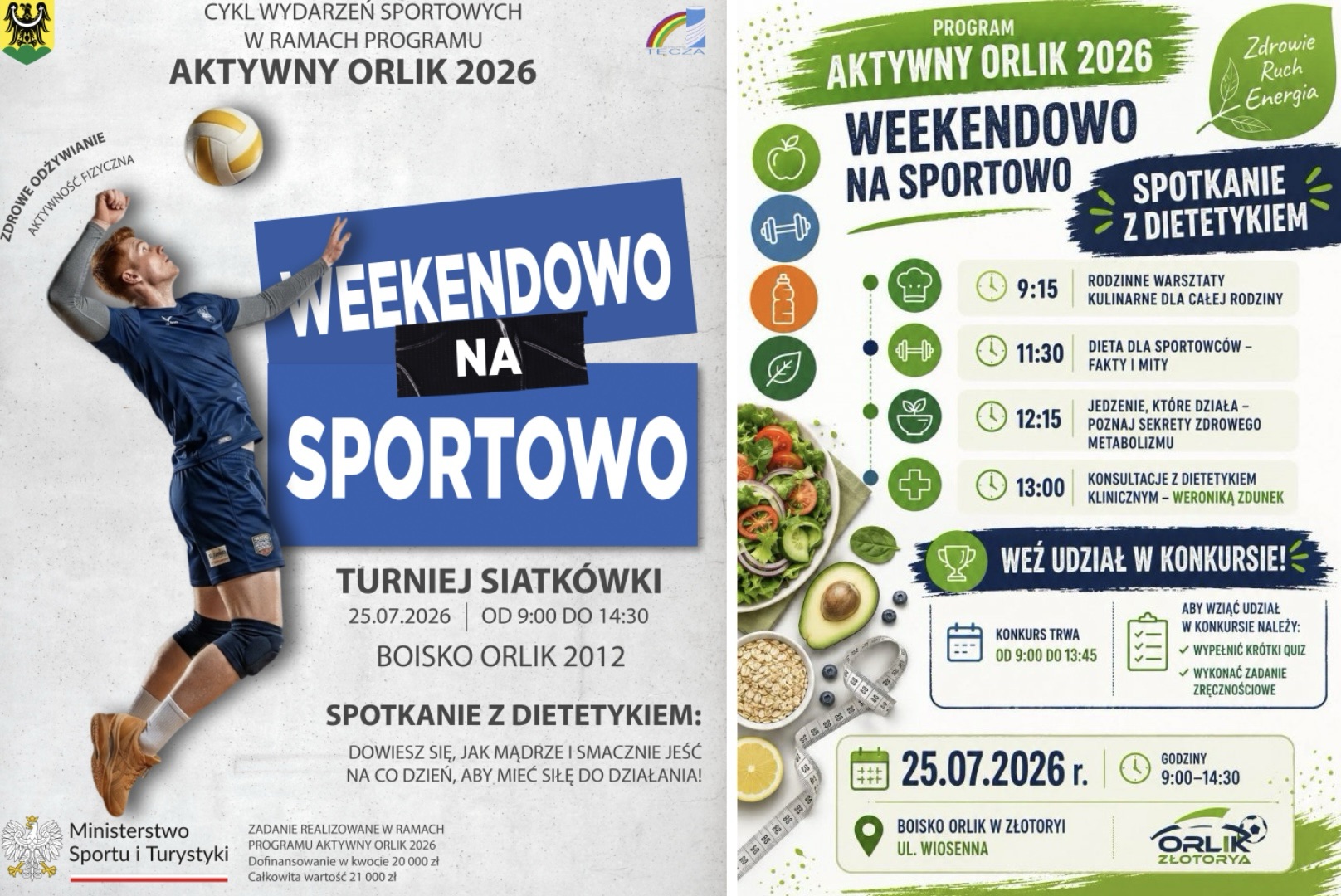 Turniej siatkówki i porady dietetyczne na złotoryjskim orliku