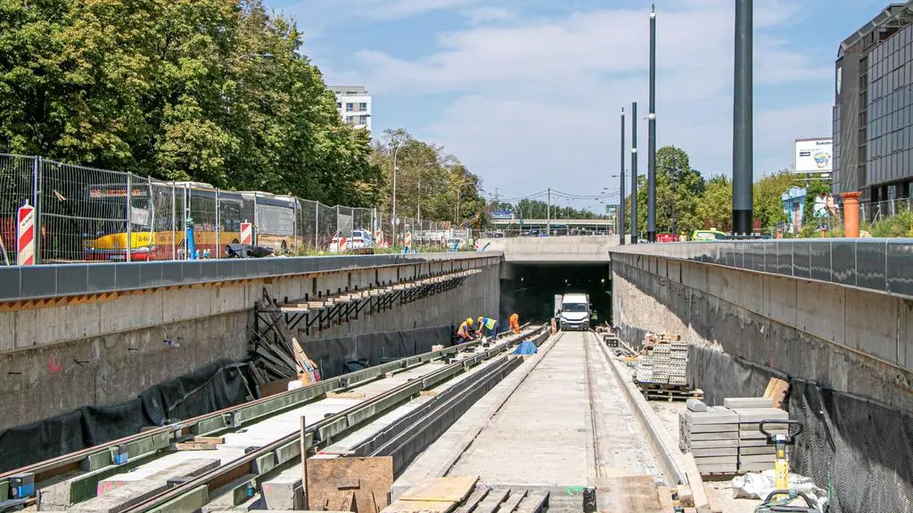 Prace w tunelu tramwajowym przy Dworcu Zachodnim