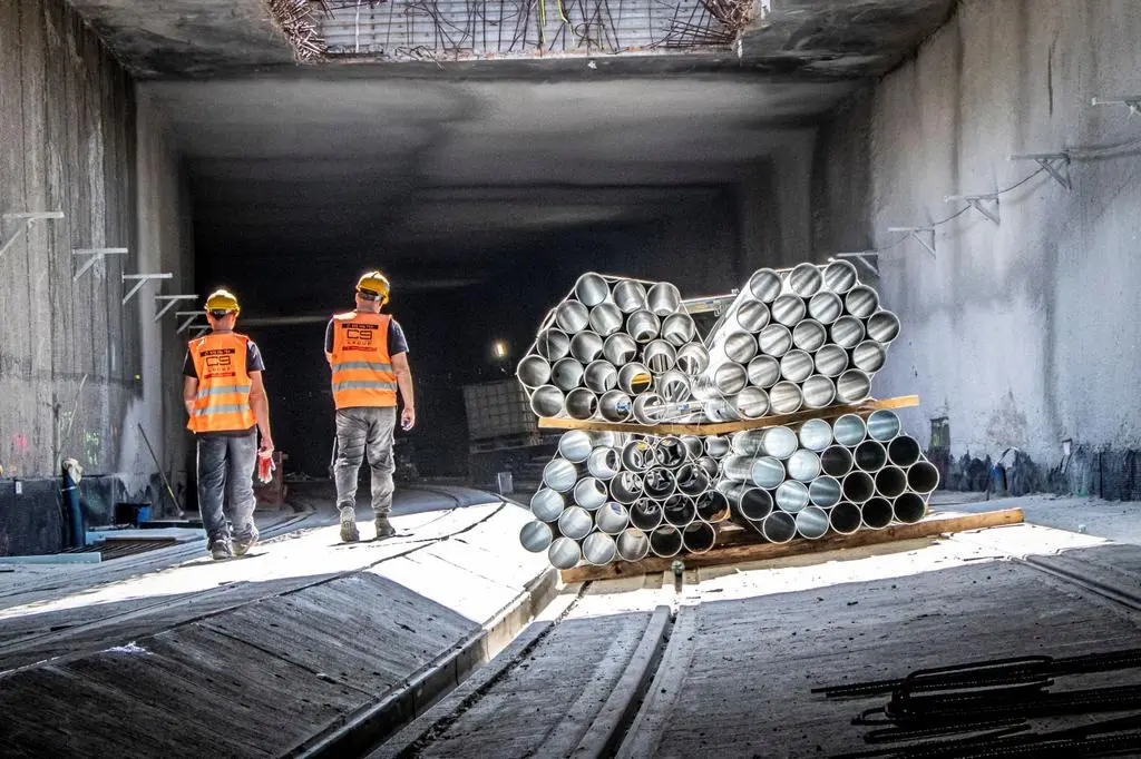 Prace w tunelu tramwajowym przy Dworcu Zachodnim