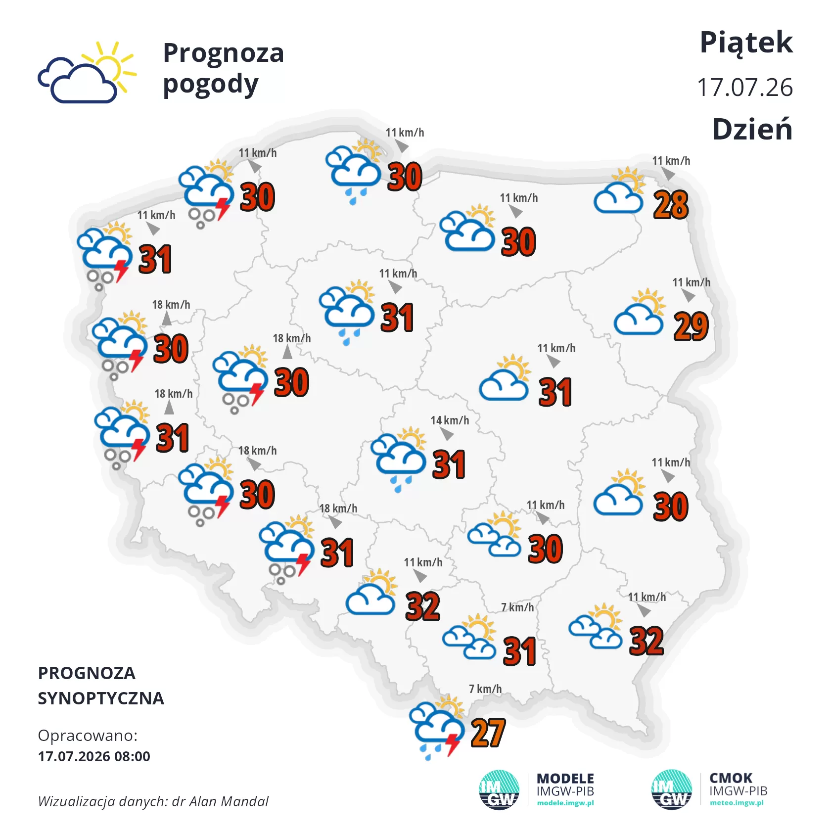 Upał do 33 stopni i burzowy front od zachodu. IMGW ostrzega Podkarpacie