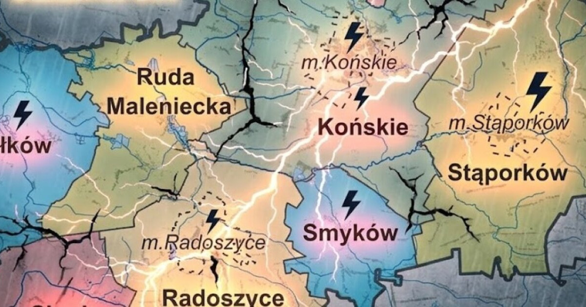Uwaga burze! W nocy i w sobotę możliwe w powiecie koneckim