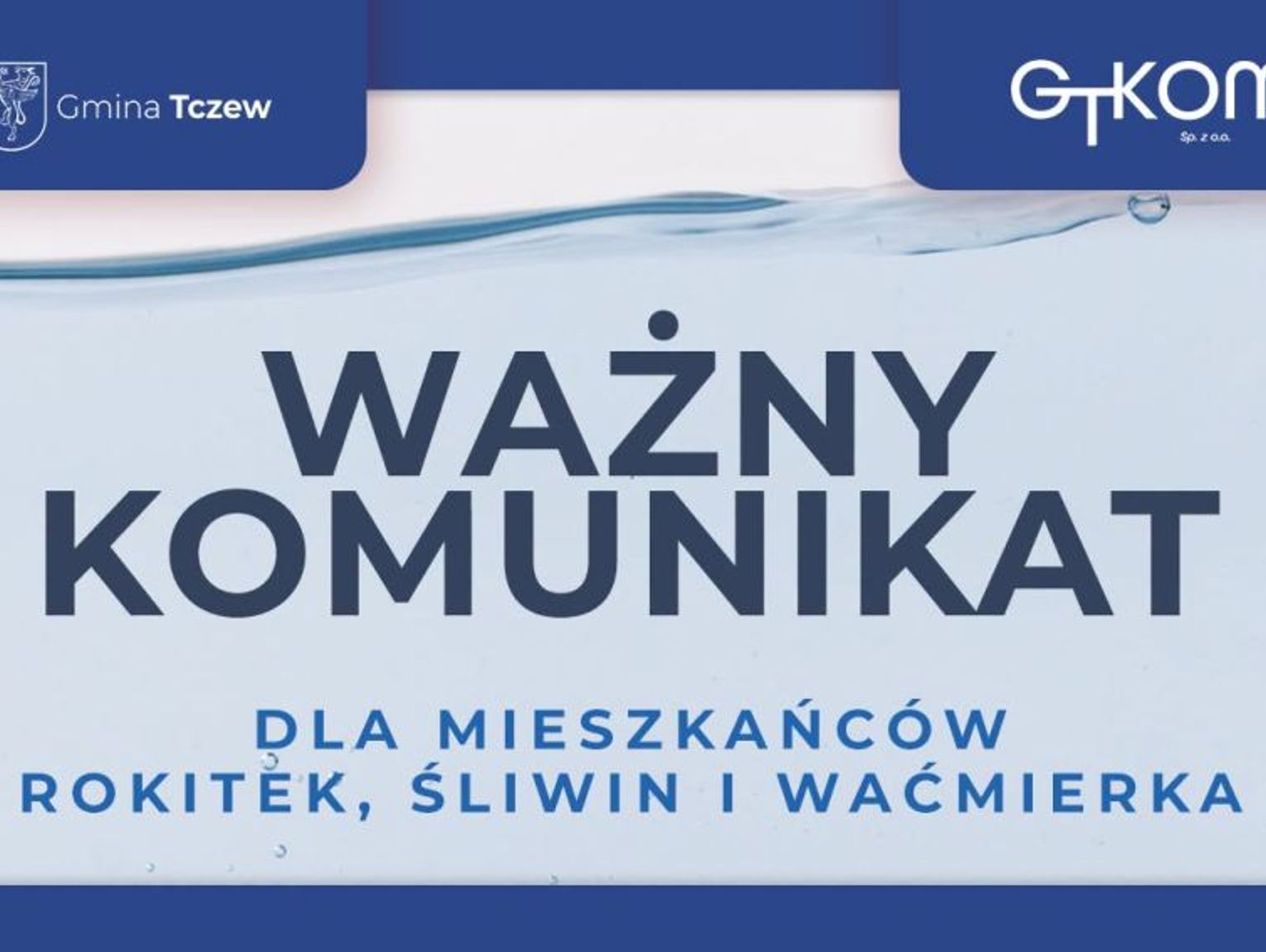 UWAGA! Podwyższona obecność mikroorganizmów w sieci wodociągowej!