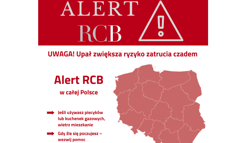UWAGA! RCB ostrzega przed ryzykiem zatrucia czadem w związku z upałem!