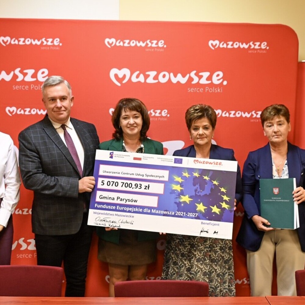 W gminie Parysów powstanie nowoczesne Centrum Usług Społecznych. Inwestycja zostanie zrealizowana dzięki wsparciu w wysokości ponad 5 mln zł z programu Fundusze Europejskie dla Mazowsza.