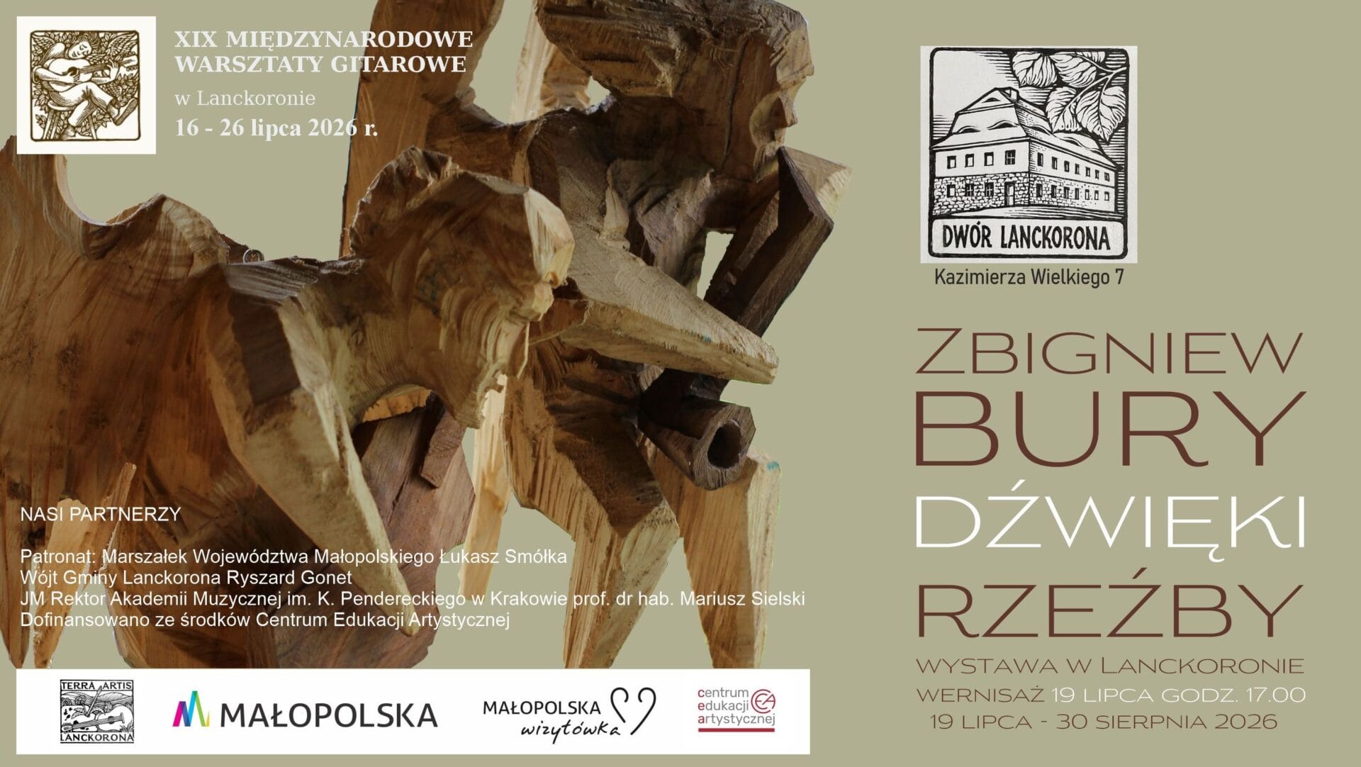 W Lanckoronie otworzą wystawę Zbigniewa Burego. „Dźwięki” połączą rzeźbę i malarstwo