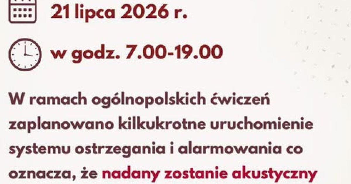 W Małopolsce i na Podhalu zawyją syreny