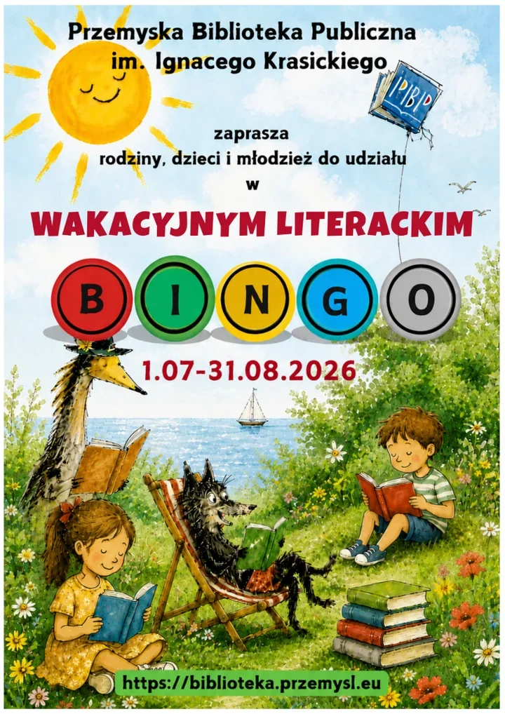 Wakacyjne literackie BINGO w Przemyślu - biblioteka zamienia wakacje w grę