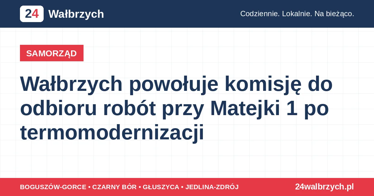 Wałbrzych powołuje komisję do odbioru robót przy Matejki 1 po termomodernizacji