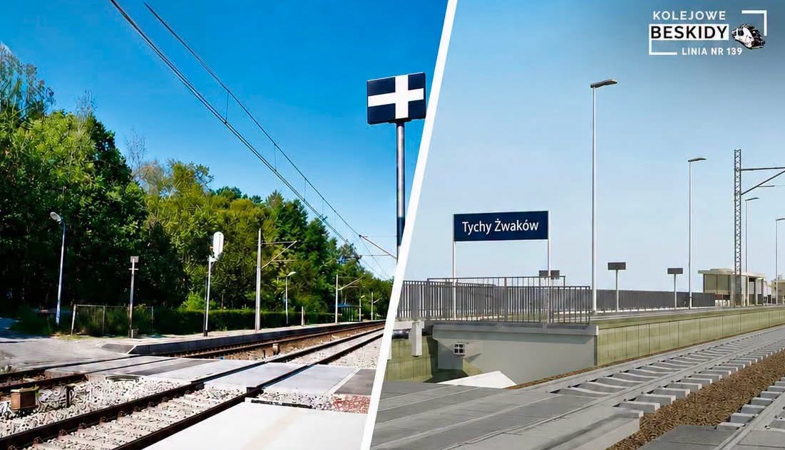 Ważna zmiana na przystanku kolejowym Tychy Żwaków. Będzie trzeba korzystać z nowego peronu