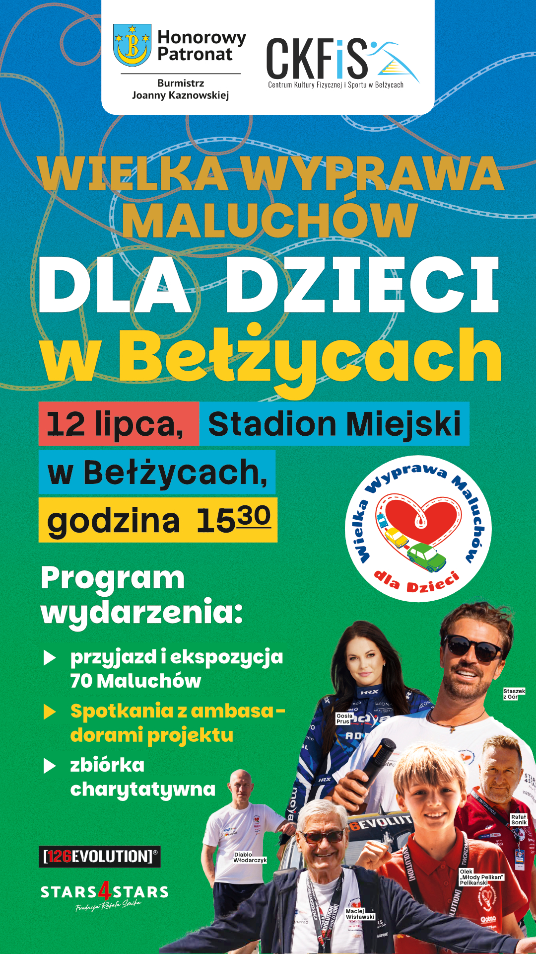 Wielka Wyprawa Maluchów dla Dzieci w Bełżycach. Blisko 70 Fiatów 126p przyjedzie na Stadion Miejski