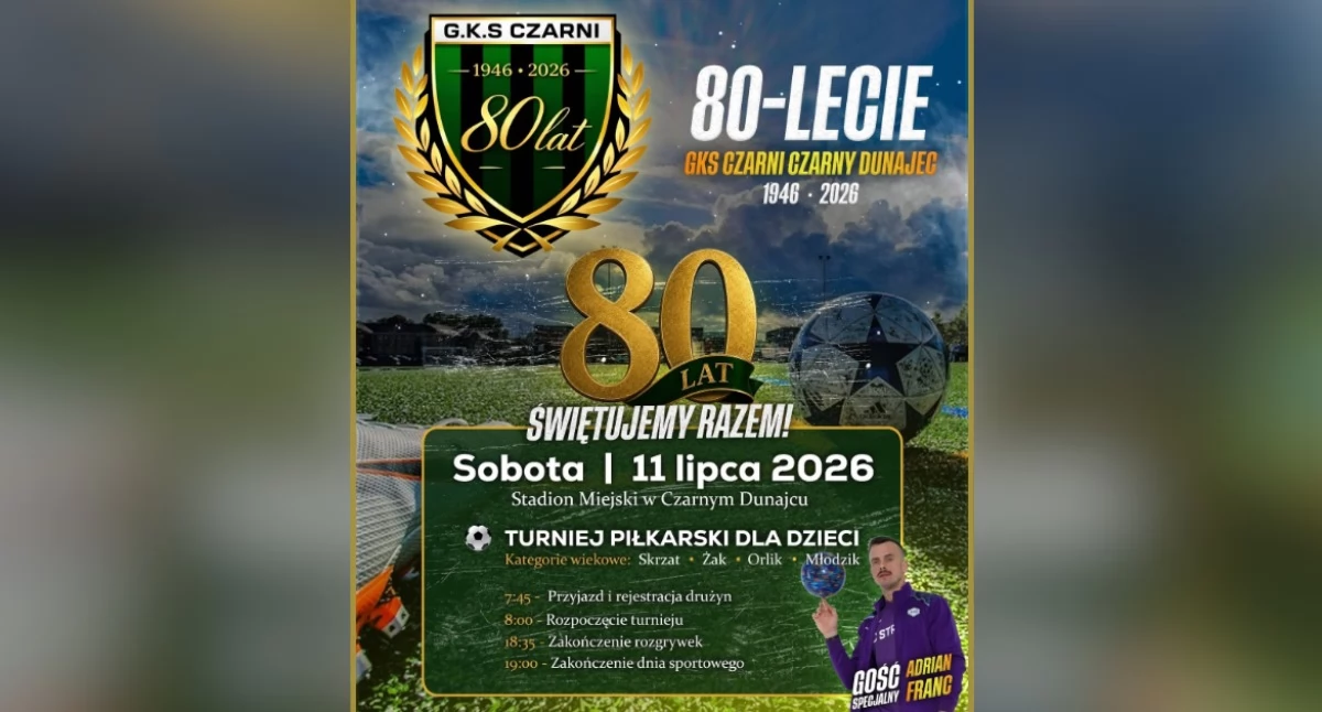 Wielki jubileusz klubu Czarni Czarny Dunajec. Dwa dni sportowych emocji i