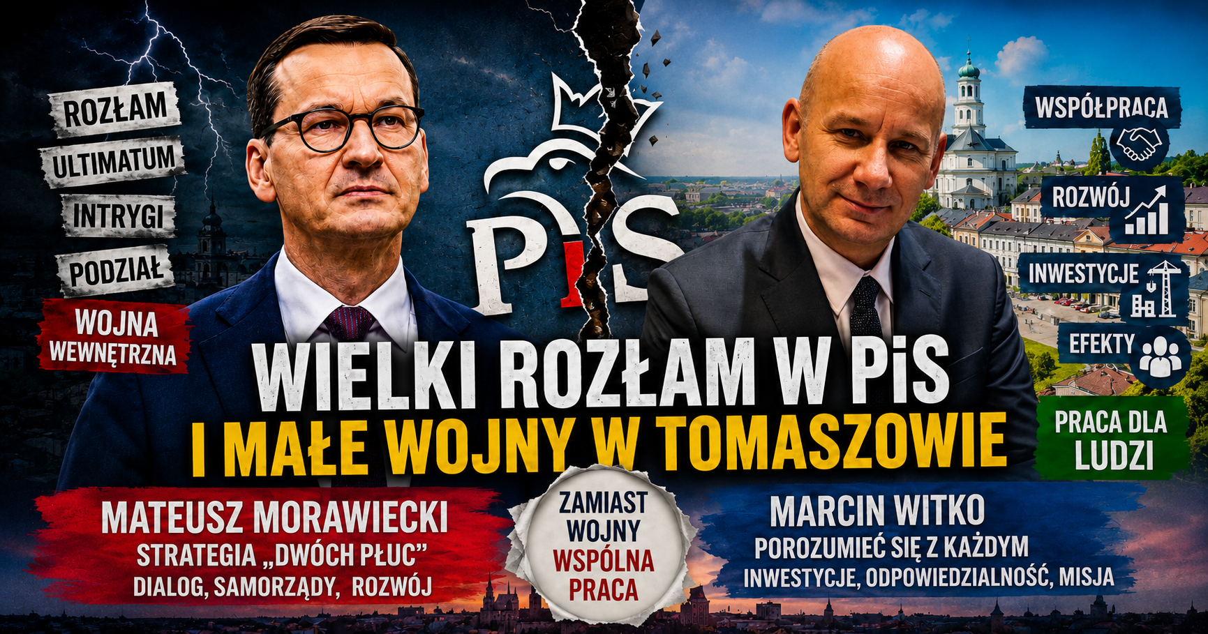 Wielki rozłam w PiS i małe wojny w Tomaszowie. Jedni budują mosty, inni potrzebują wrogów