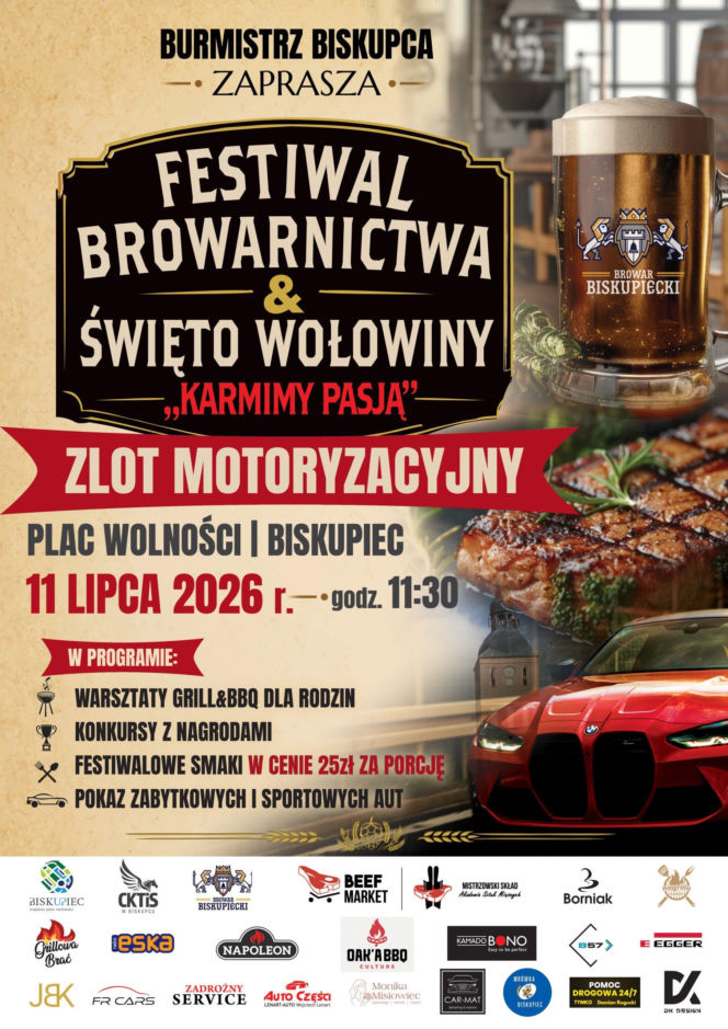Festiwal Browarnictwa & Święto Wołowiny w Biskupcu 2026