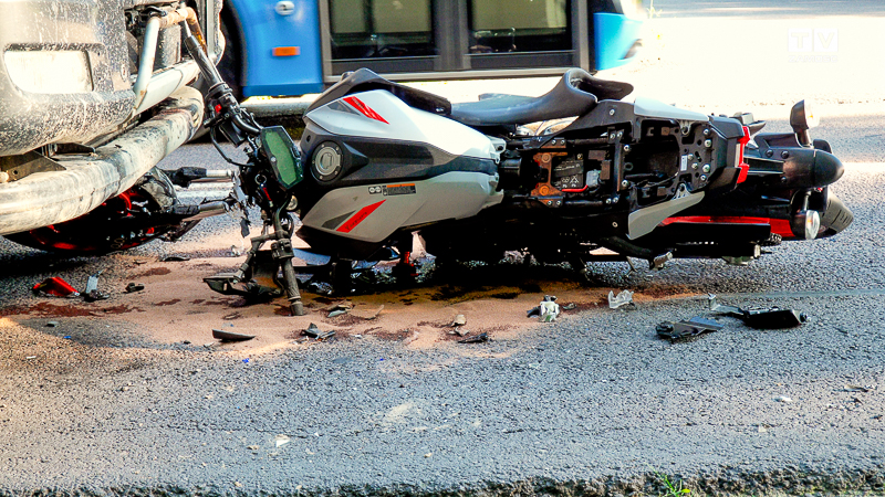 Wypadek motocyklisty na DK74