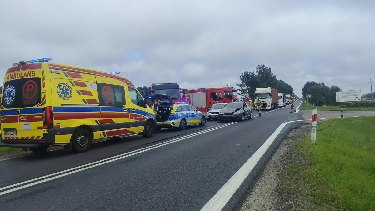 Wypadek na drodze krajowej numer 16 pod Ostródą