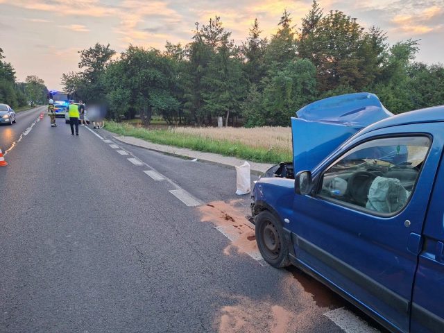 Wypadek na trasie Lublin – Łęczna. Dwie osoby w szpitalu po zderzeniu pojazdów