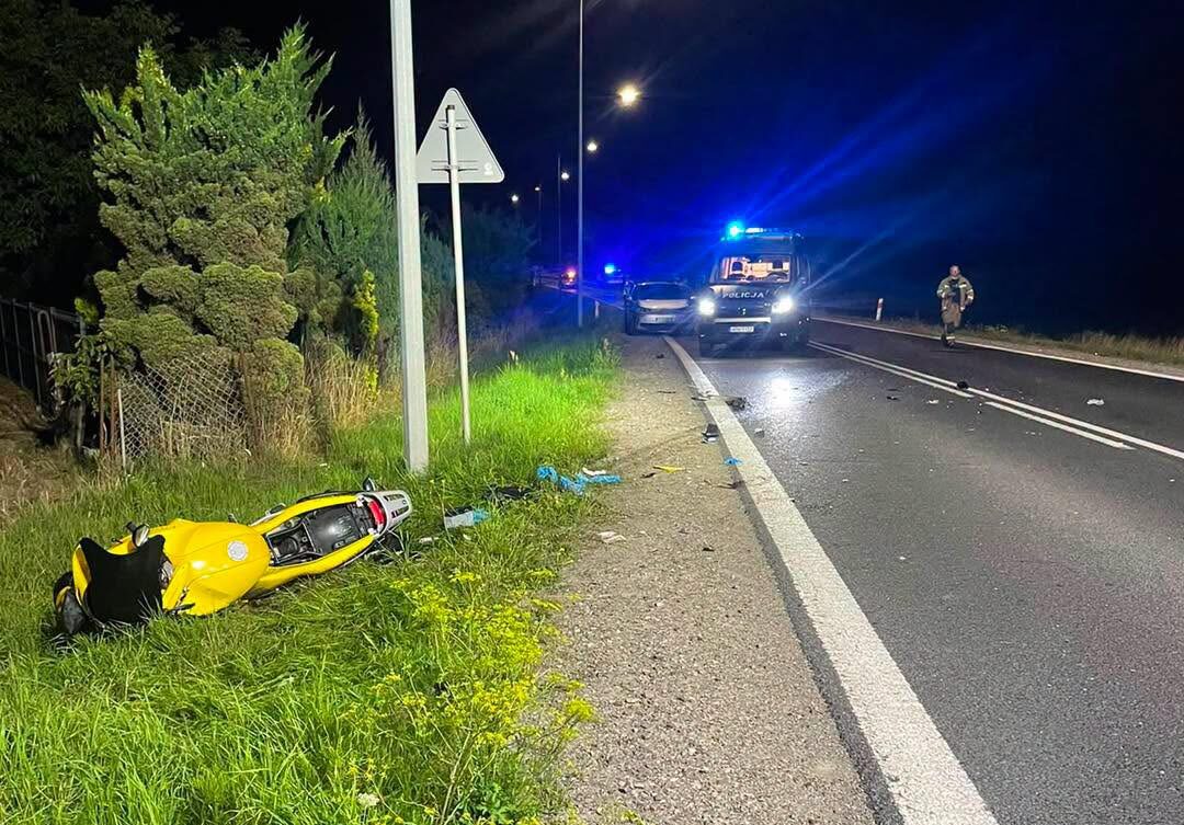 Wypadek z udziałem motocyklisty w Skaryszewie