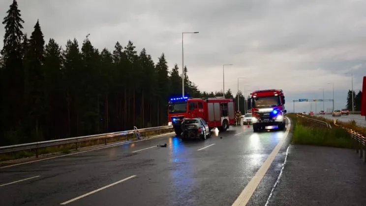 Wypadek na zakopiance w Nowym Targu